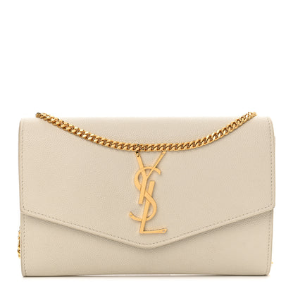 Saint Laurent Grain De Poudre Monogram Uptown Chain Wallet Crema Soft 1 of 12
