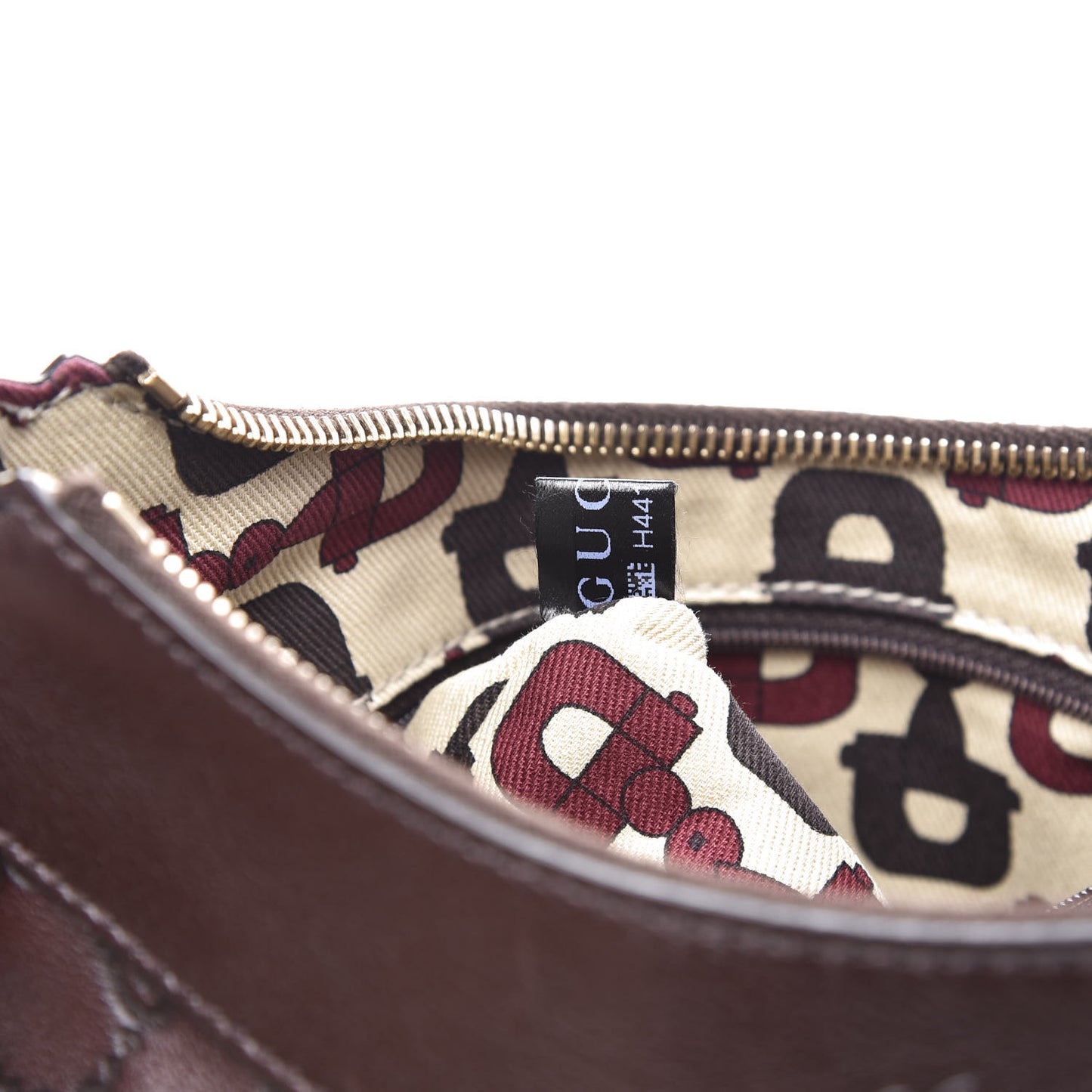 Guccissima Small D Gold Ring Shoulder Bag Chocolate Brown