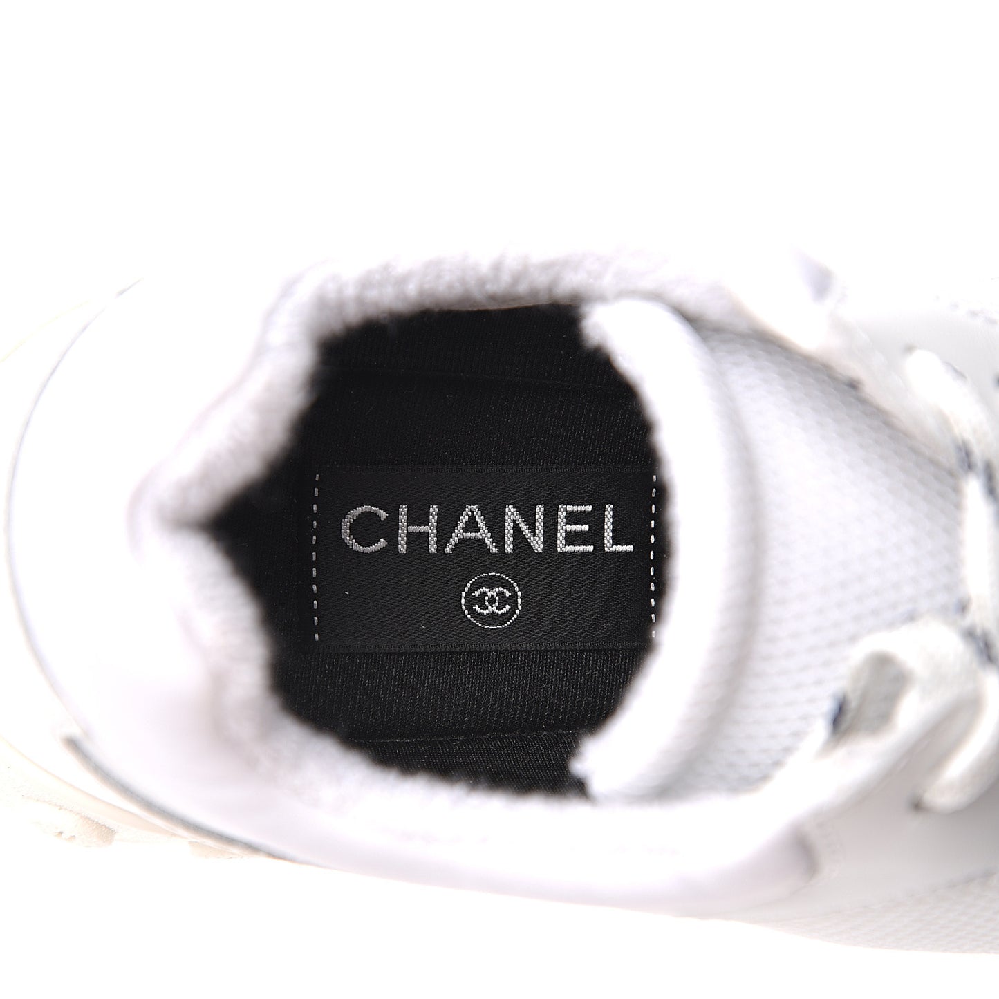 Calfskin Mesh Lycra Womens Logo Sneakers 39.5 White