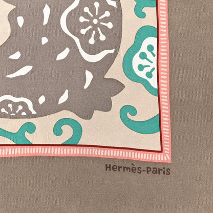 Hermes Silk Twill L Annee Du Dragon Pocket Square Scarf 2 of 4