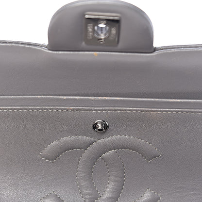 Chanel Lambskin Quilted Medium Double Flap Grey 9 of 21