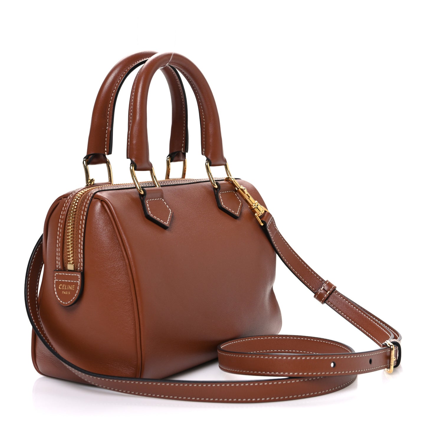 Smooth Calfskin Triomphe Small Boston Bag Tan