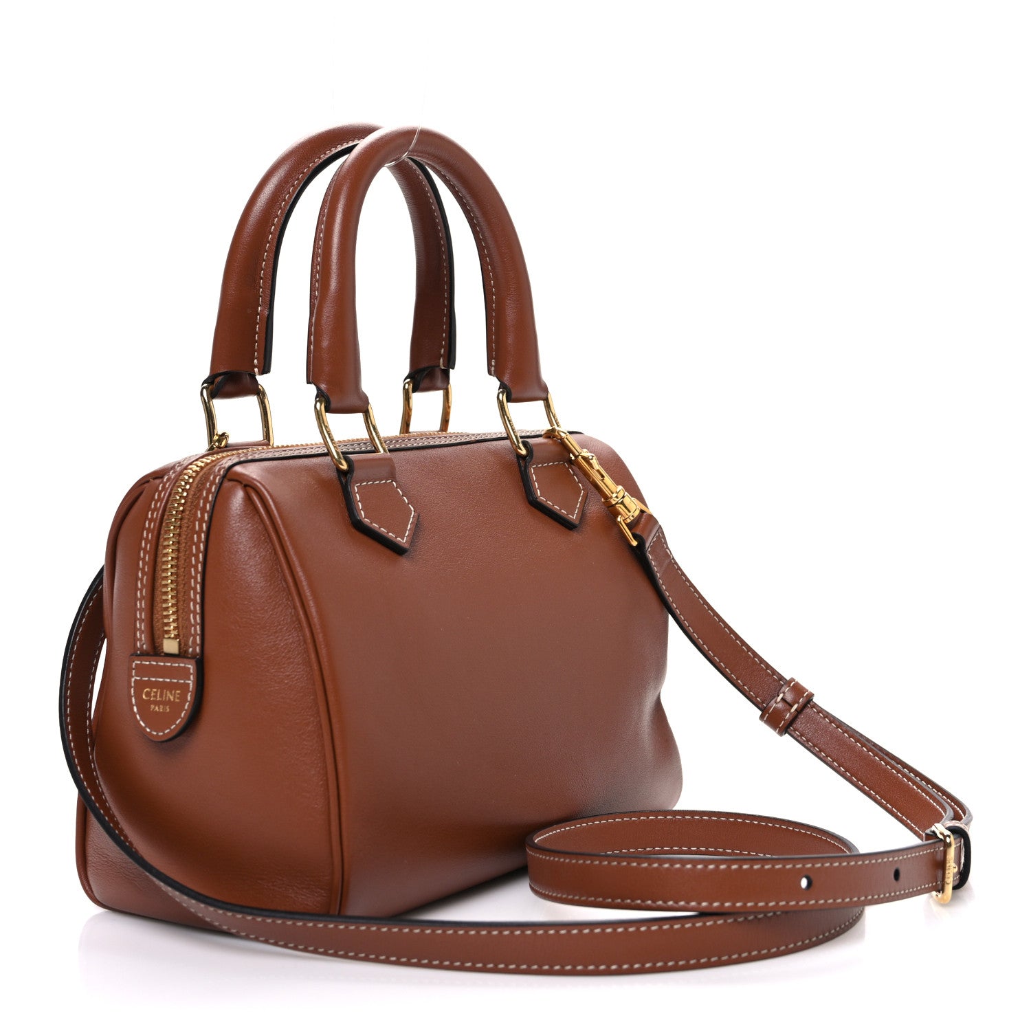 Celine Smooth Calfskin Triomphe Small Boston Bag Tan 3 of 11