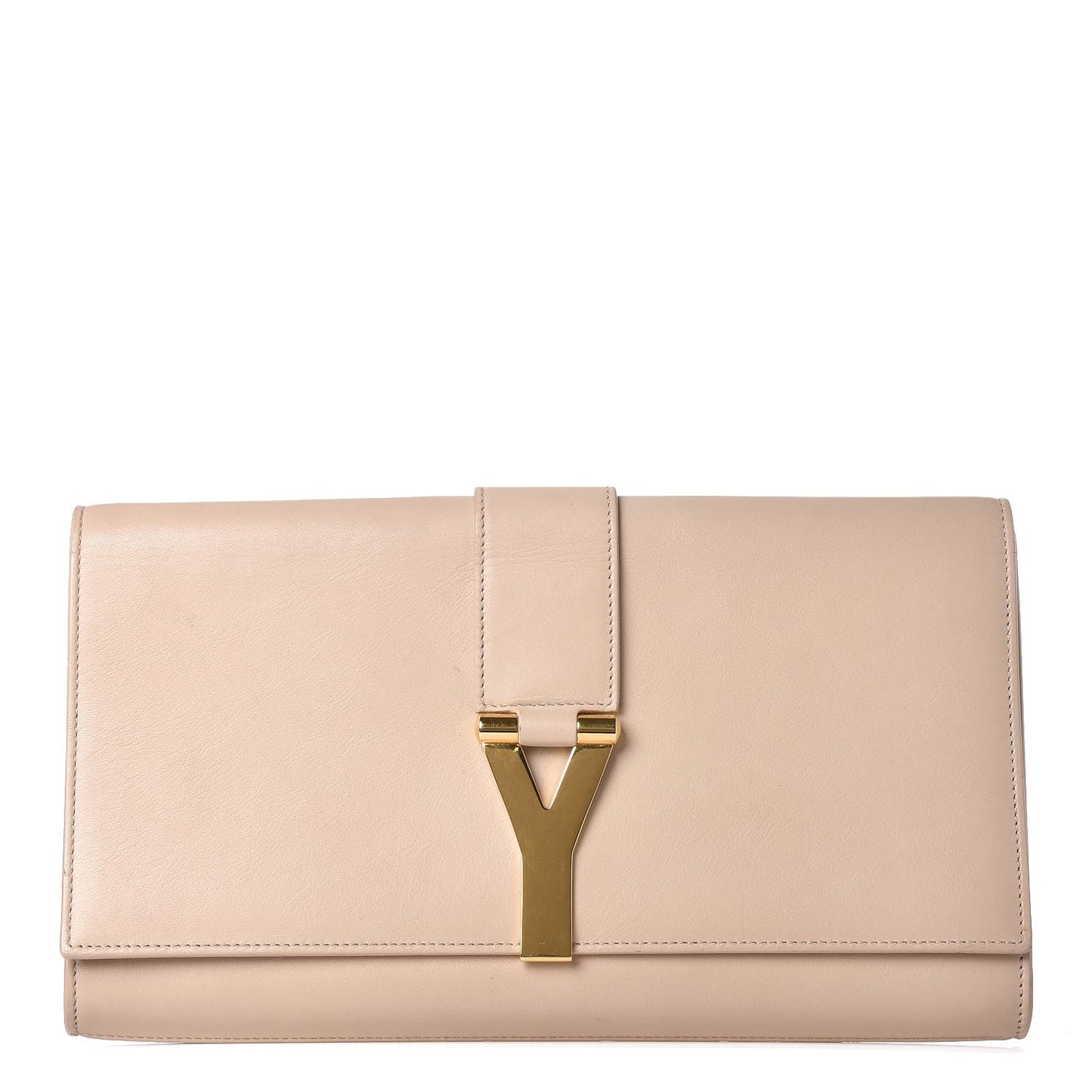 Calfskin Classic Y Ligne Clutch Light Beige