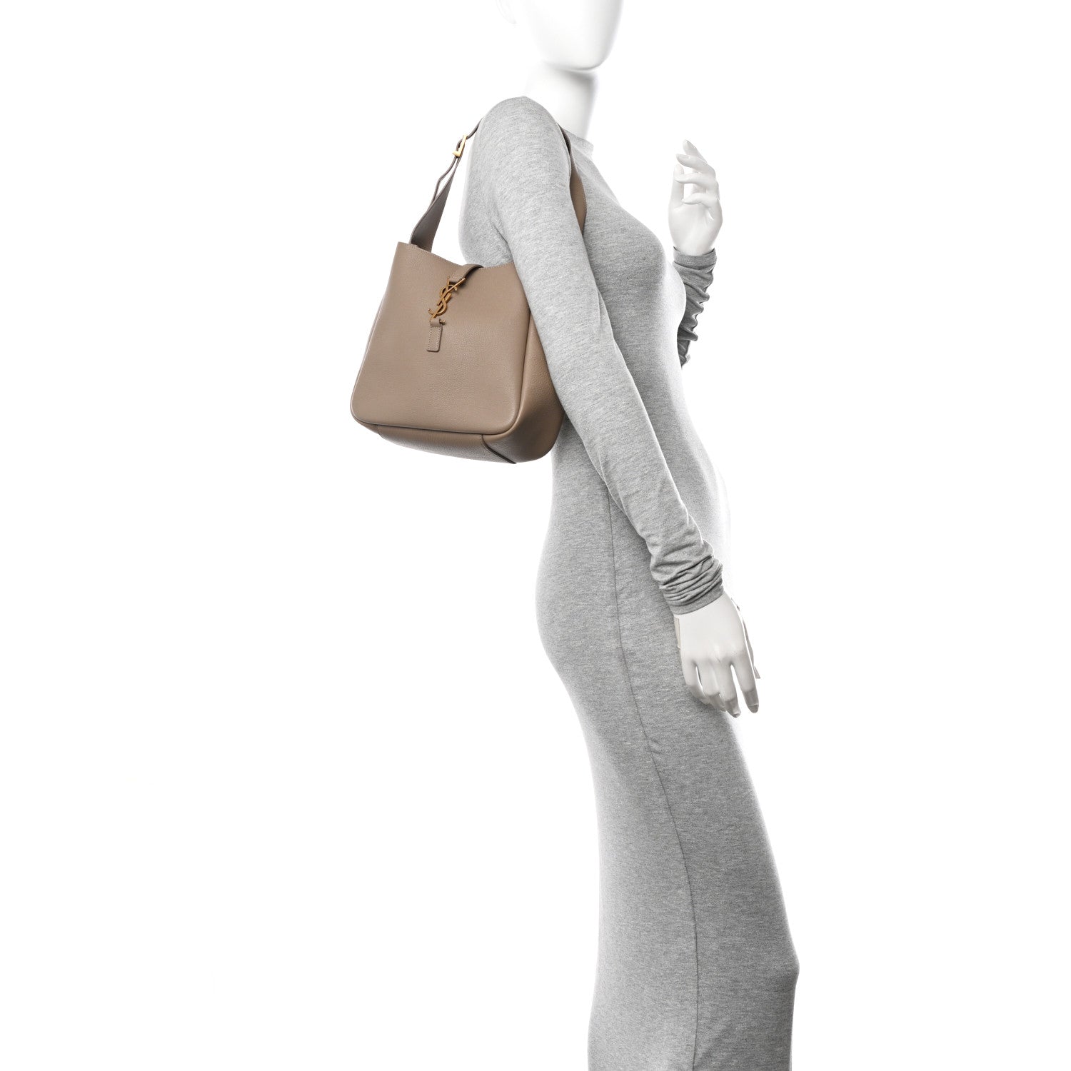Saint Laurent Smooth Calfskin Small Le 5 A 7 Soft Hobo Dusty Grey 2 of 13