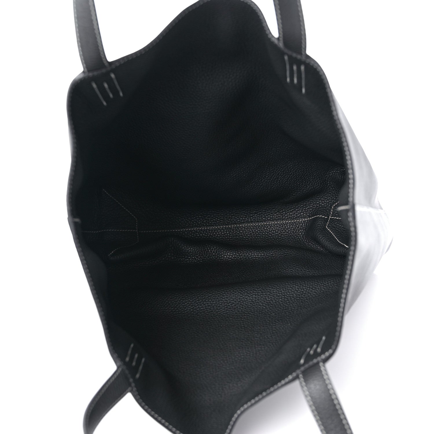 Hermes Veau Sikkim Taurillon Clemence Double Sens 36 Reversible Tote Black Graphite 5 of 14