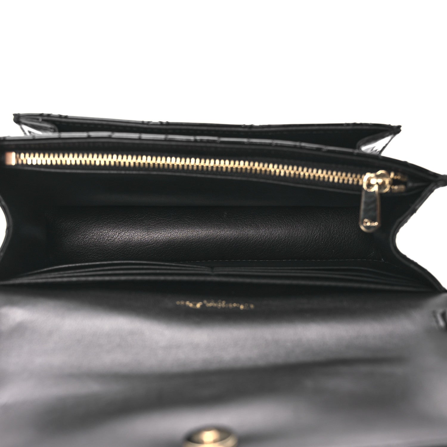 Christian Dior Patent Cannage Lady Dior Chain Pouch Black 5 of 12