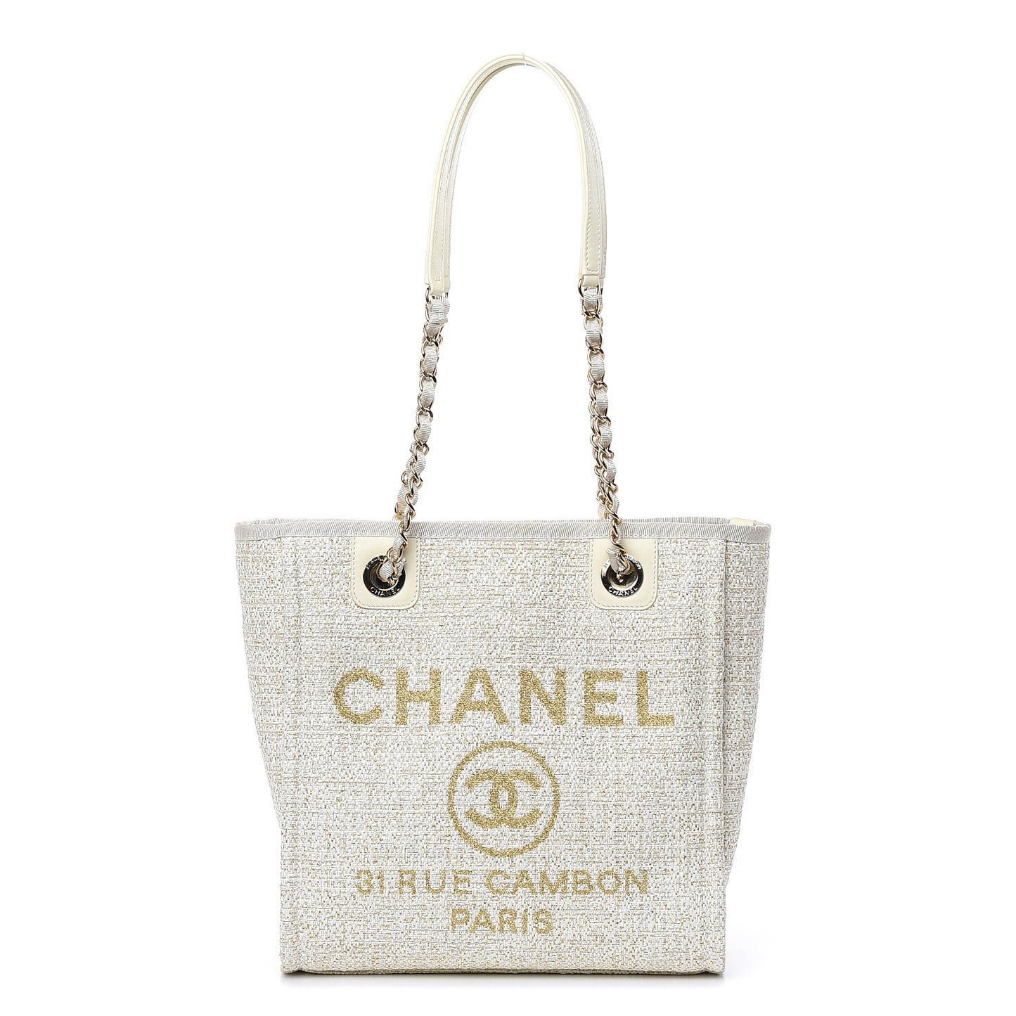 Canvas Mini Deauville Tote Ivory