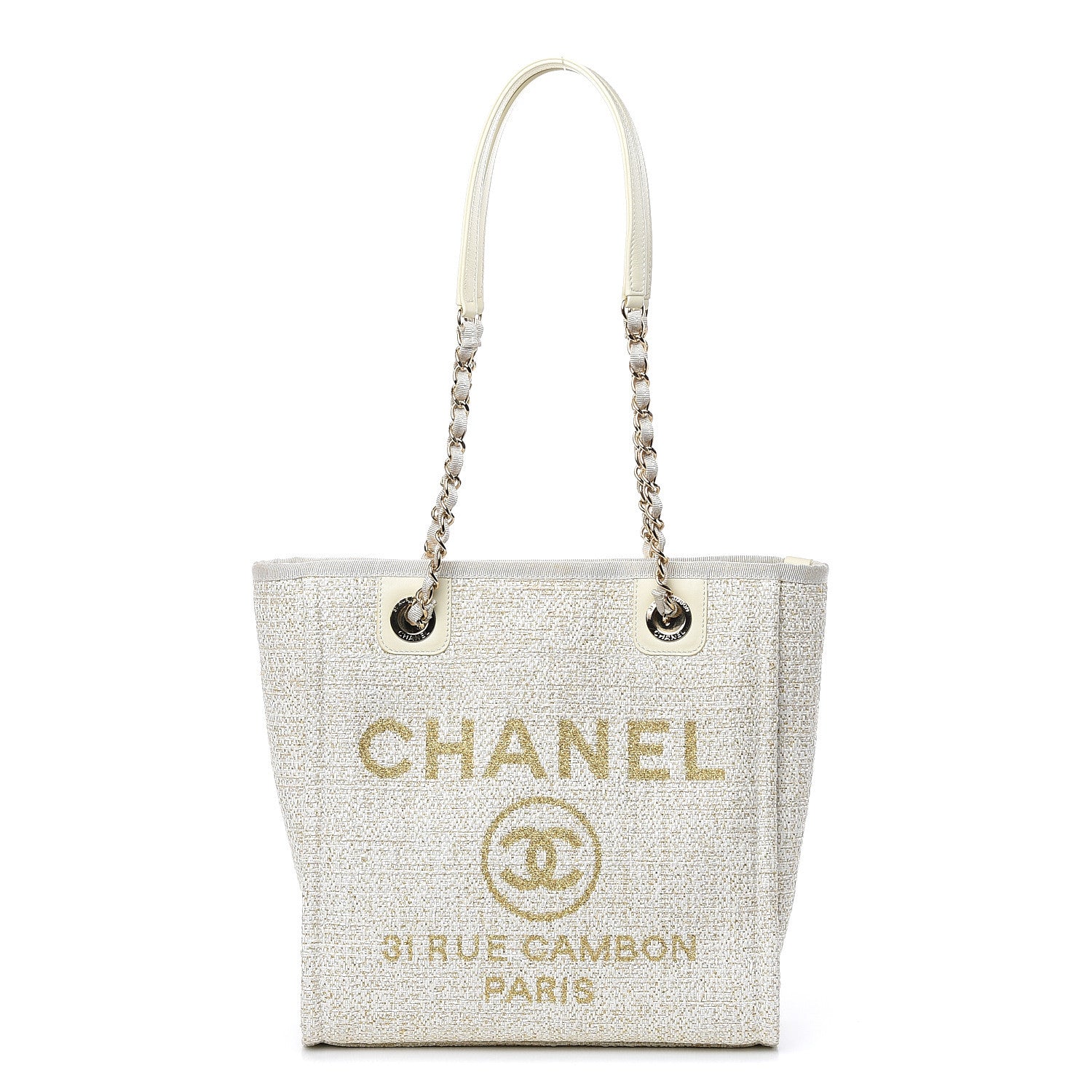 Chanel Canvas Mini Deauville Tote Ivory 1 of 11