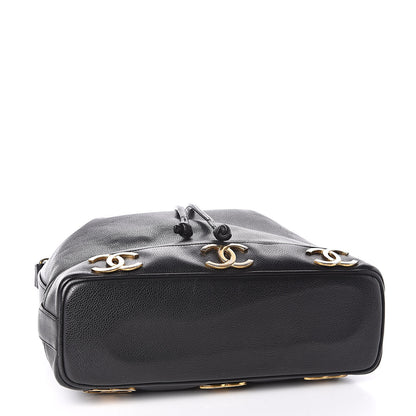 Chanel Caviar CC Drawstring Shoulder Bag Black 4 of 18