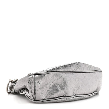 Balenciaga Metallic Agneau Arena Le Cagole Chain Shoulder Bag XS Silver 5 of 13