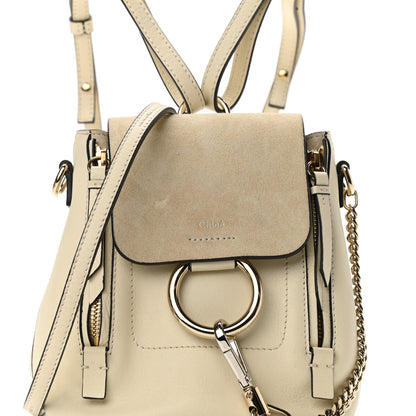Chloe Suede Calfskin Mini Faye Backpack Off White 8 of 10