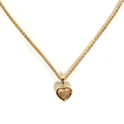 Chopard 18K Yellow Gold Happy Diamonds Icons Heart Pendant Necklace 1 of 5