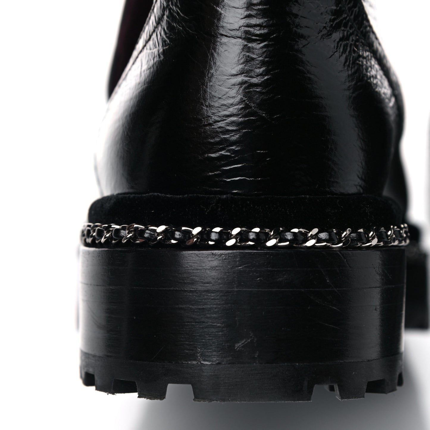 Crackled Calfskin Velvet Pearl Combat Short Boots 38 Black