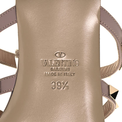 Valentino Garavani Pebbled Calfskin Rockstud Flat Cage Mules 39.5 Poudre 6 of 8