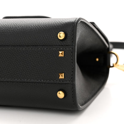 Valentino Garavani Grainy Calfskin Small VSling Top Handle Bag Black 10 of 11