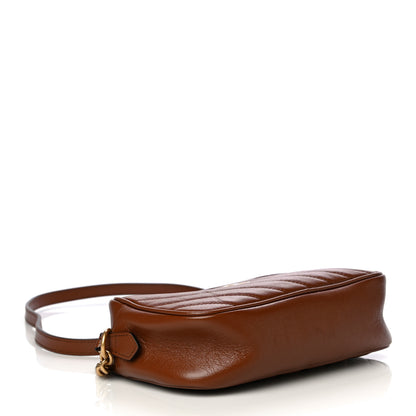 Gucci Glazed Calfskin Matelasse Diagonal Small GG Marmont Chain Shoulder Bag Cuir 4 of 17