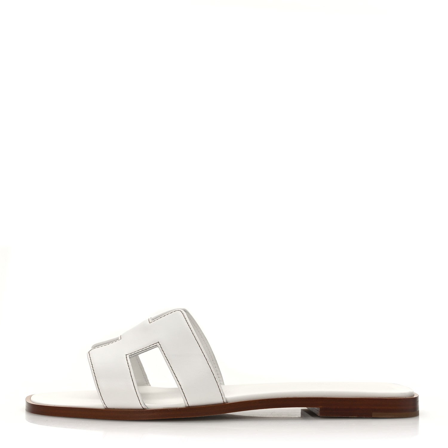 Hermes Box Calfskin Oran Sandals 39 White 1 of 8