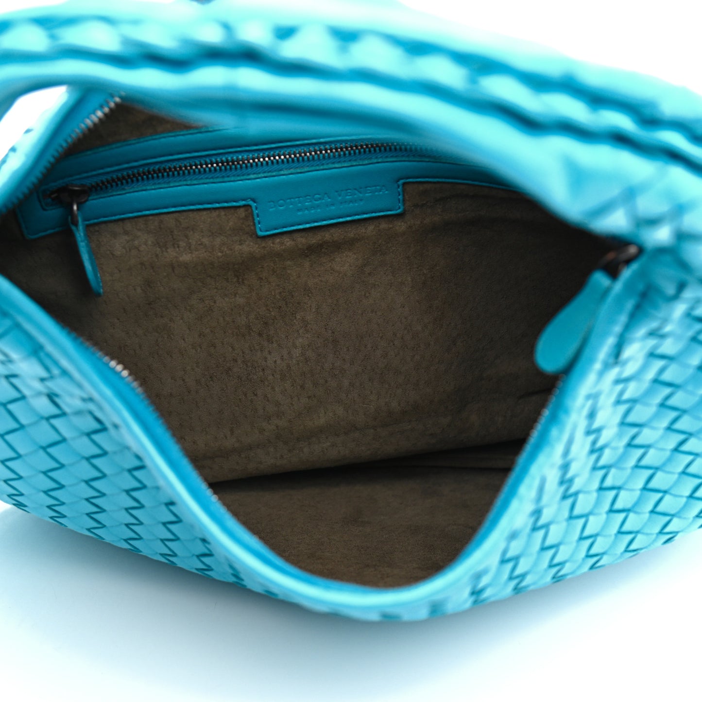 Nappa Intrecciato Large Veneta Hobo Turquoise