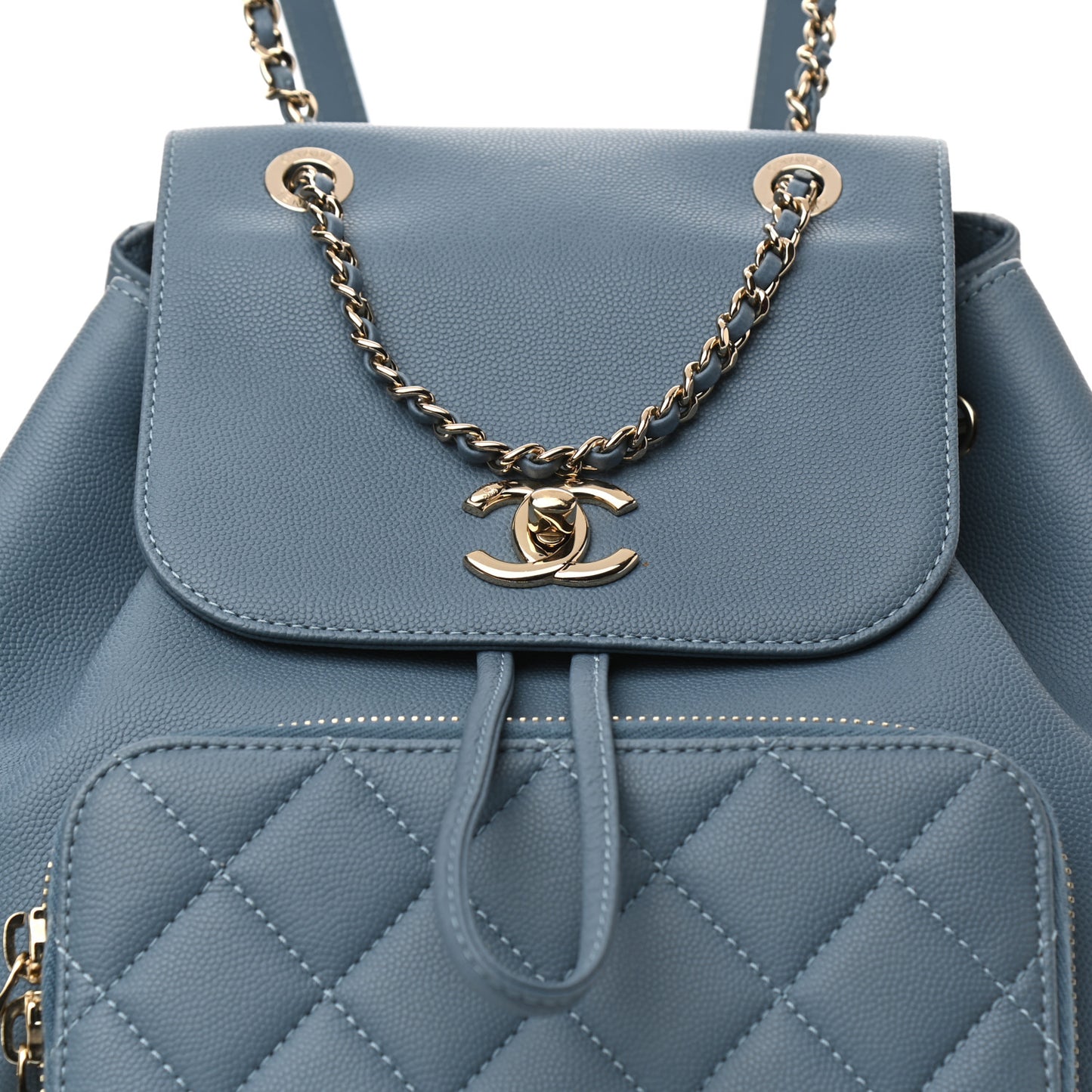 Caviar Quilted Business Affinity Backpack Blue