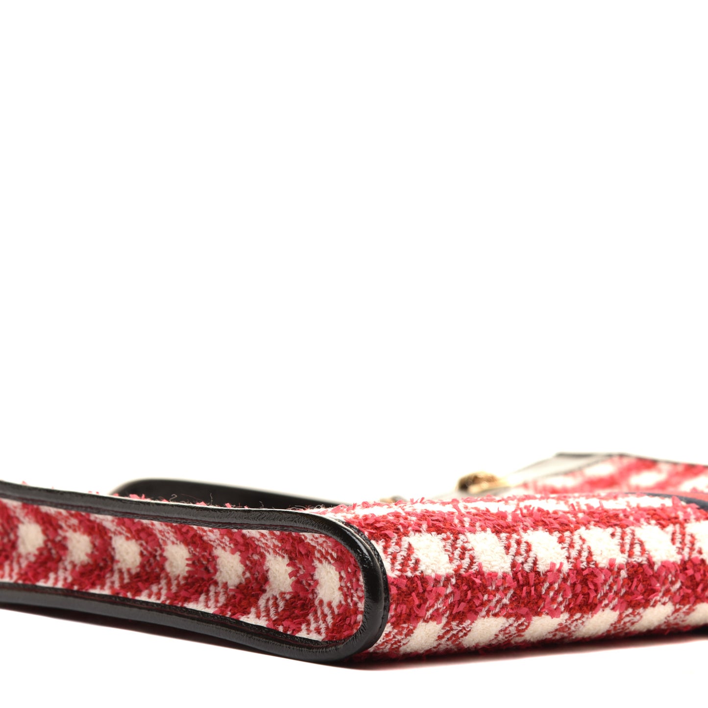 Tweed Check Large Rajah Chain Tote Black Red