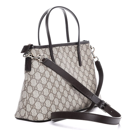Gucci GG Supreme Monogram Small Zippered Tote Dark Brown 4 of 8