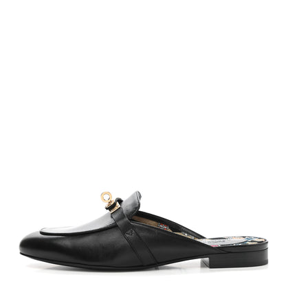 Hermes Goatskin Oz Mules 38 Black 1 of 9