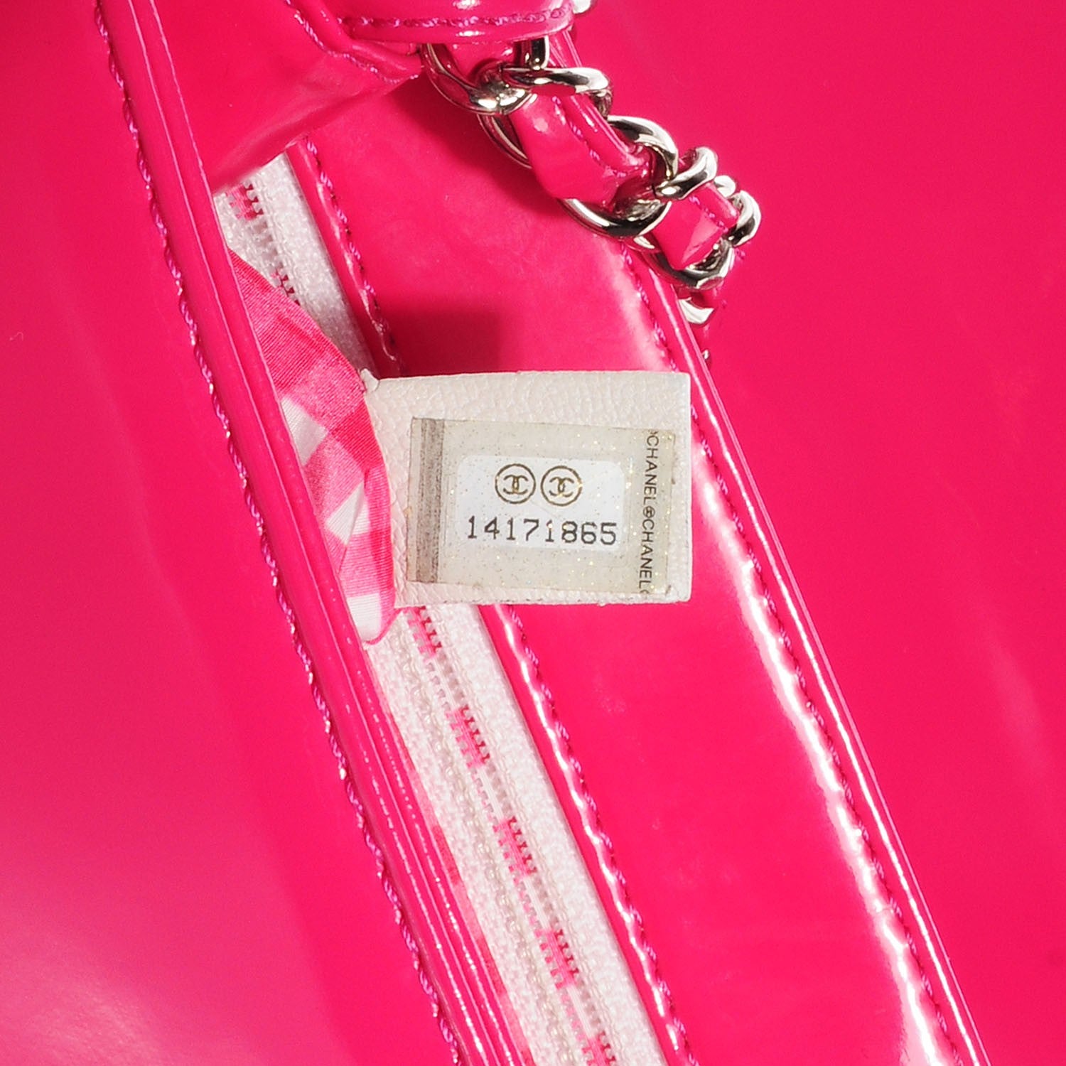 Chanel Vinyl Small Lipstick Flap Fuchsia 7 of 8