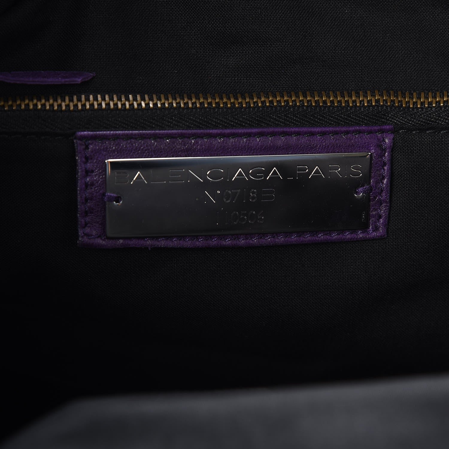 Balenciaga Agneau Classic Hardware Weekender Eggplant 6 of 7
