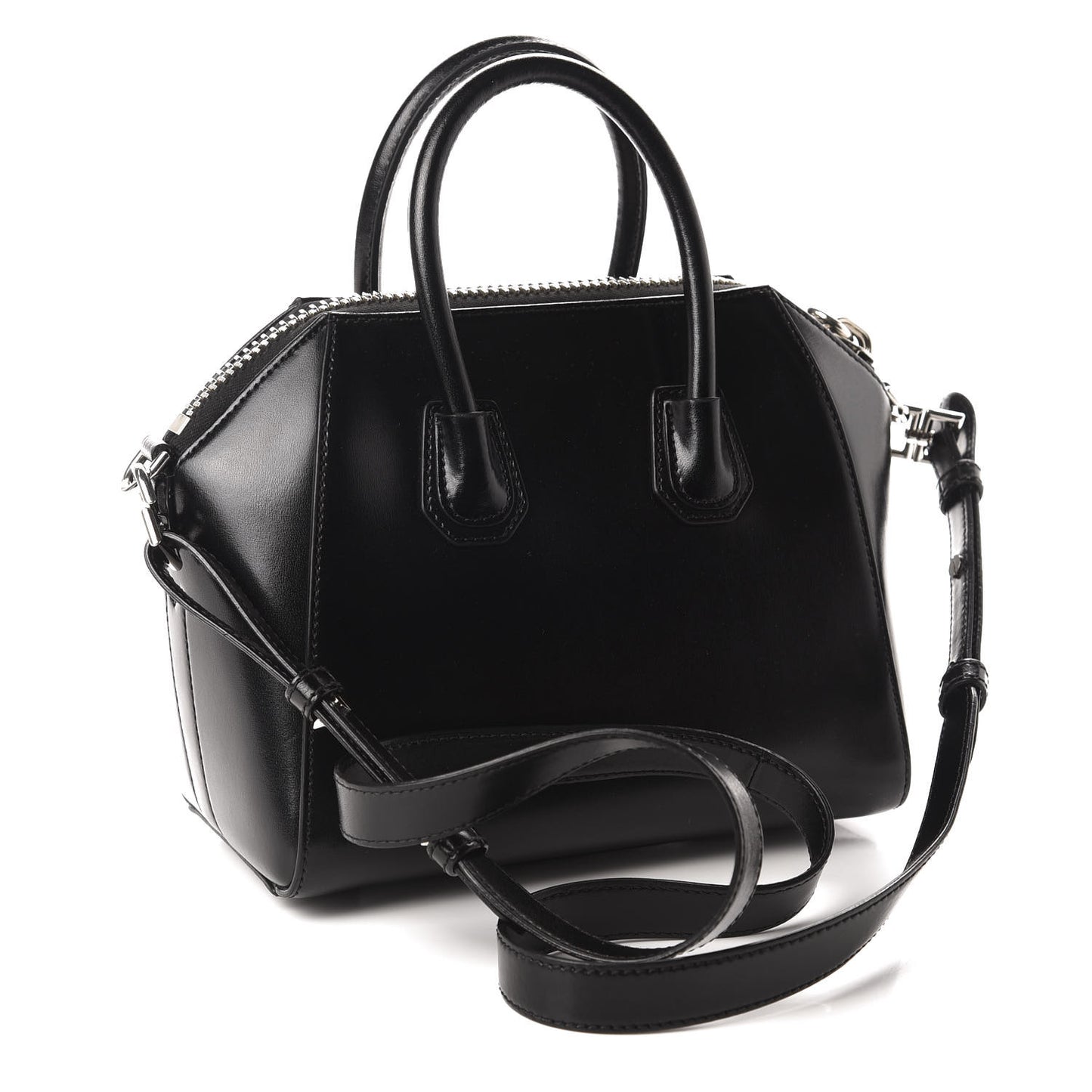 Shiny Lord Calfskin Mini Antigona Black