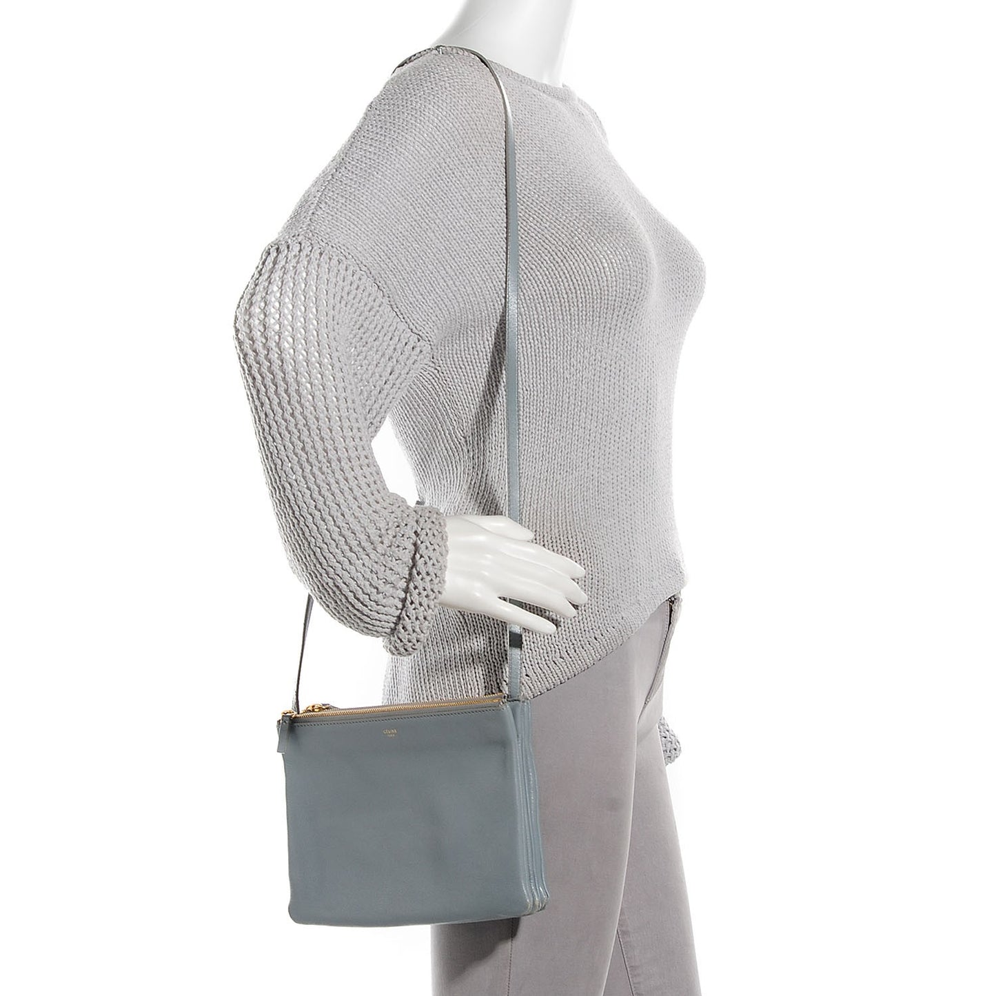 Lambskin Large Trio Crossbody Bag Slate