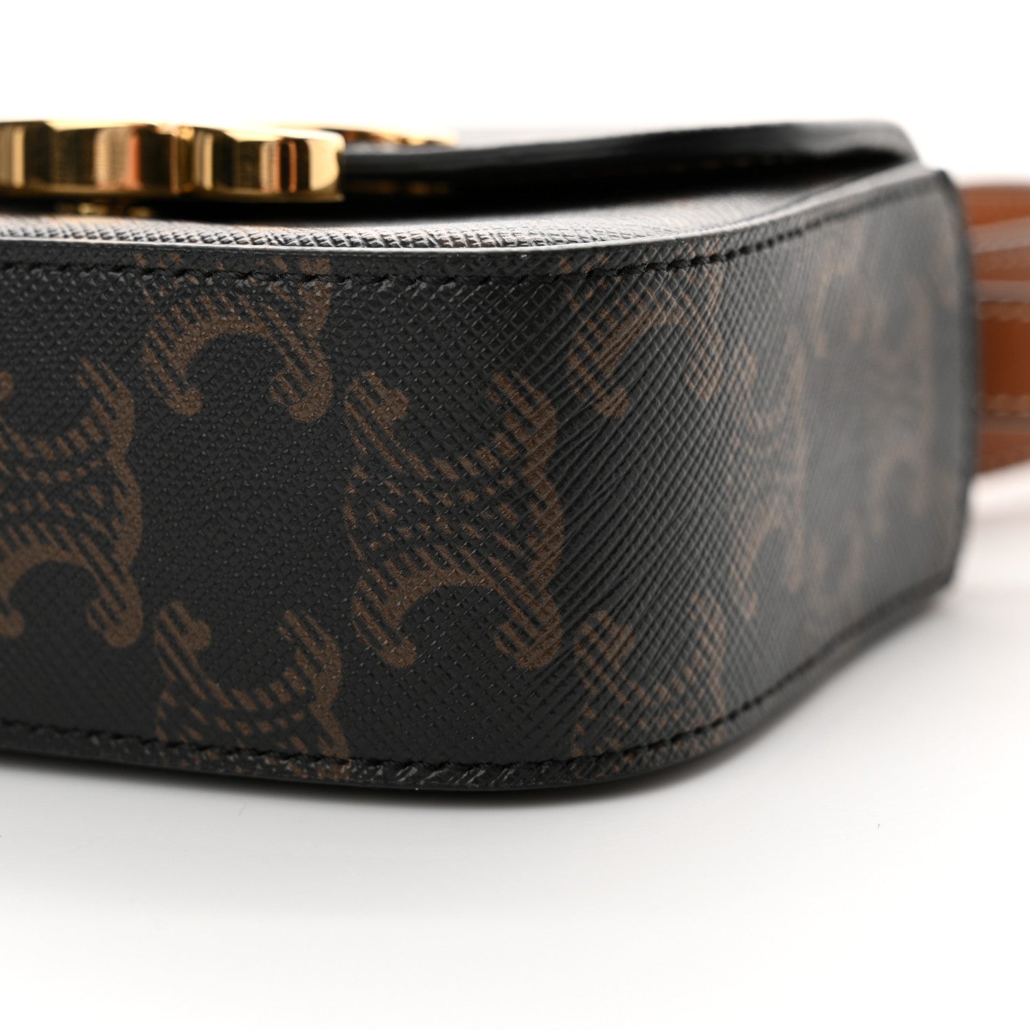 Celine Triomphe Canvas Calfskin Mini Claude Tan 10 of 13