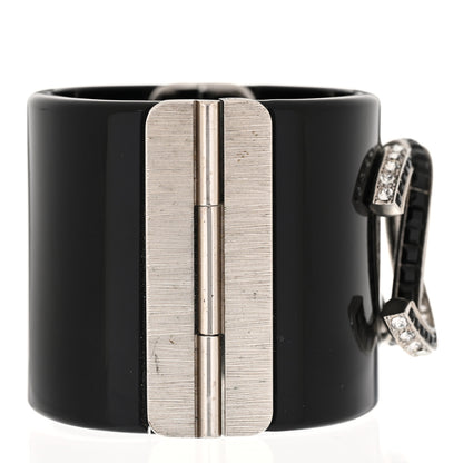 Chanel Resin Baguette Crystal CC Cuff Black 4 of 6