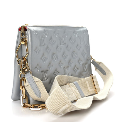 Louis Vuitton Metallic Lambskin Embossed Monogram Coussin PM Silver 3 of 9