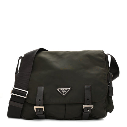 Prada Tessuto Nylon Saffiano Messenger Bag Mimetico 1 of 12