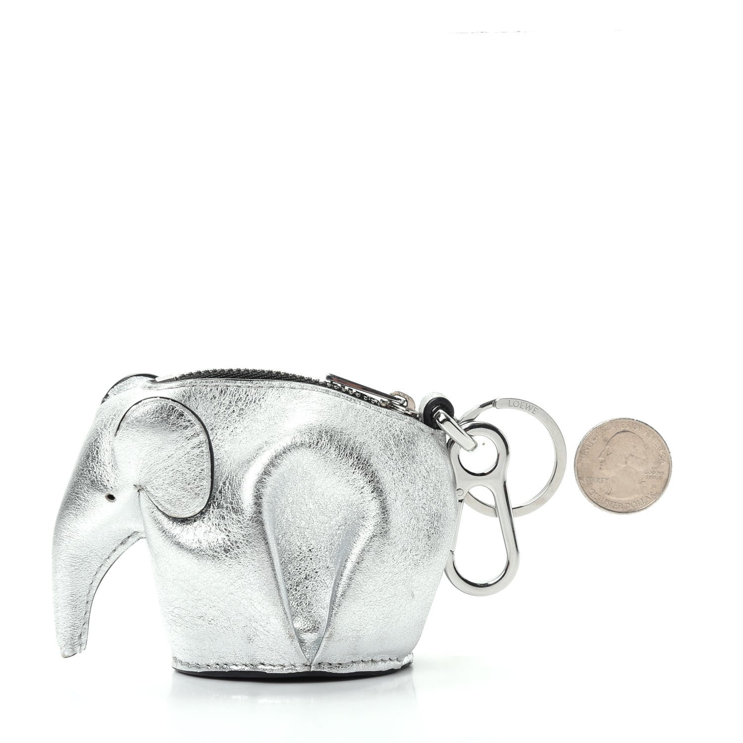 Loewe Metallic Calfskin Mini Elephant Coin Purse Silver 2 of 5