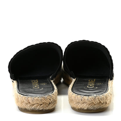 Chanel Lambskin CC Espadrille Mules 36 Black 5 of 8