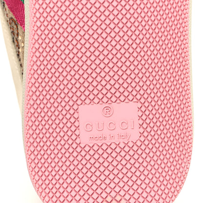 Gucci Calfskin GG Supreme Crystals Web Screener Sneakers 35.5 Beige Ebony Wild Rose 7 of 9