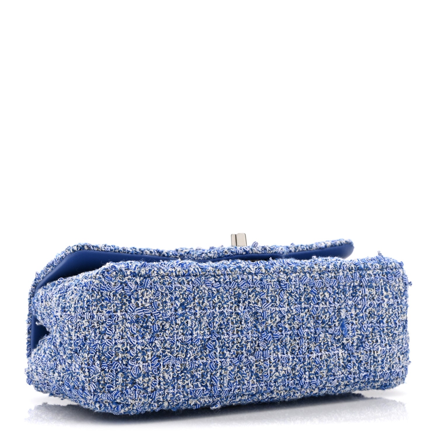 Chanel Tweed Quilted Mini Rectangular Flap Blue White 4 of 11