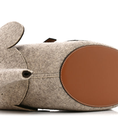 Loewe Felt Calfskin Elephant Basket Tote Beige Brown 8 of 9