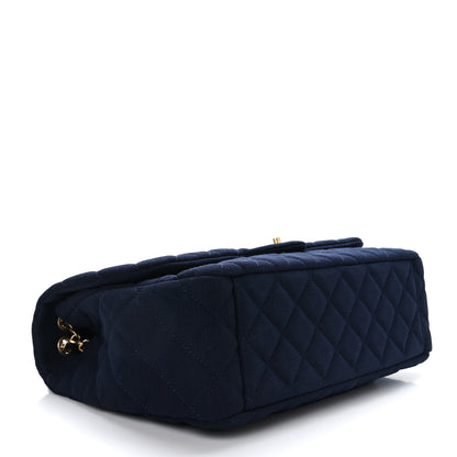 Chanel Jersey Quilted XL Jumbo Flap Navy 4 of 9
