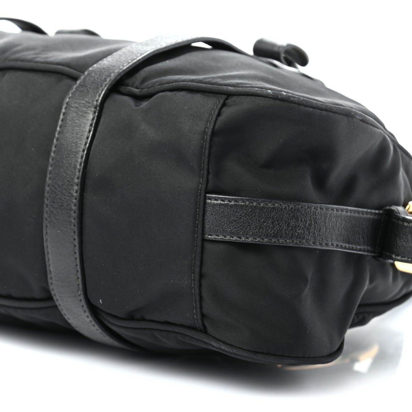 Tessuto Nylon Soft Calfskin Shopping Satchel Black