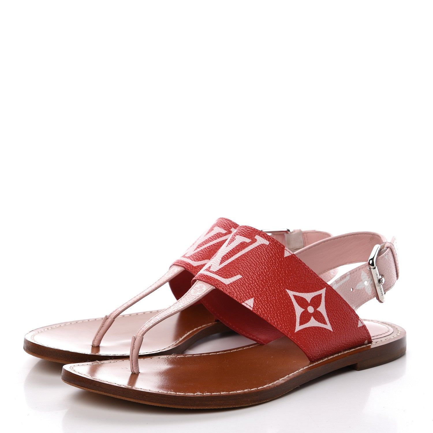 Louis Vuitton Monogram Giant Sandals 38 Rouge 3 of 10