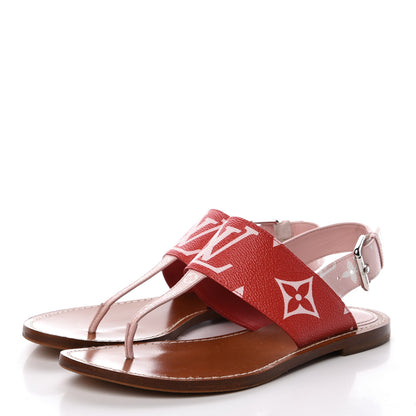 Louis Vuitton Monogram Giant Sandals 38 Rouge 3 of 10