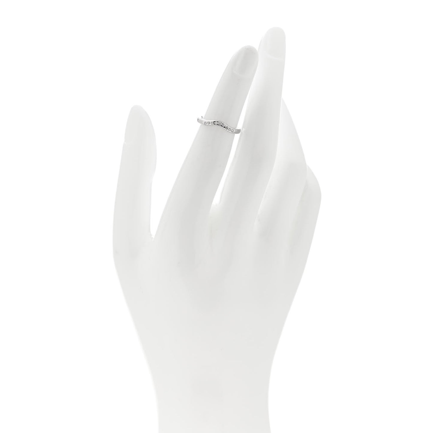 Platinum Diamond Elsa Peretti Curved Wedding Band Ring 45 3.5