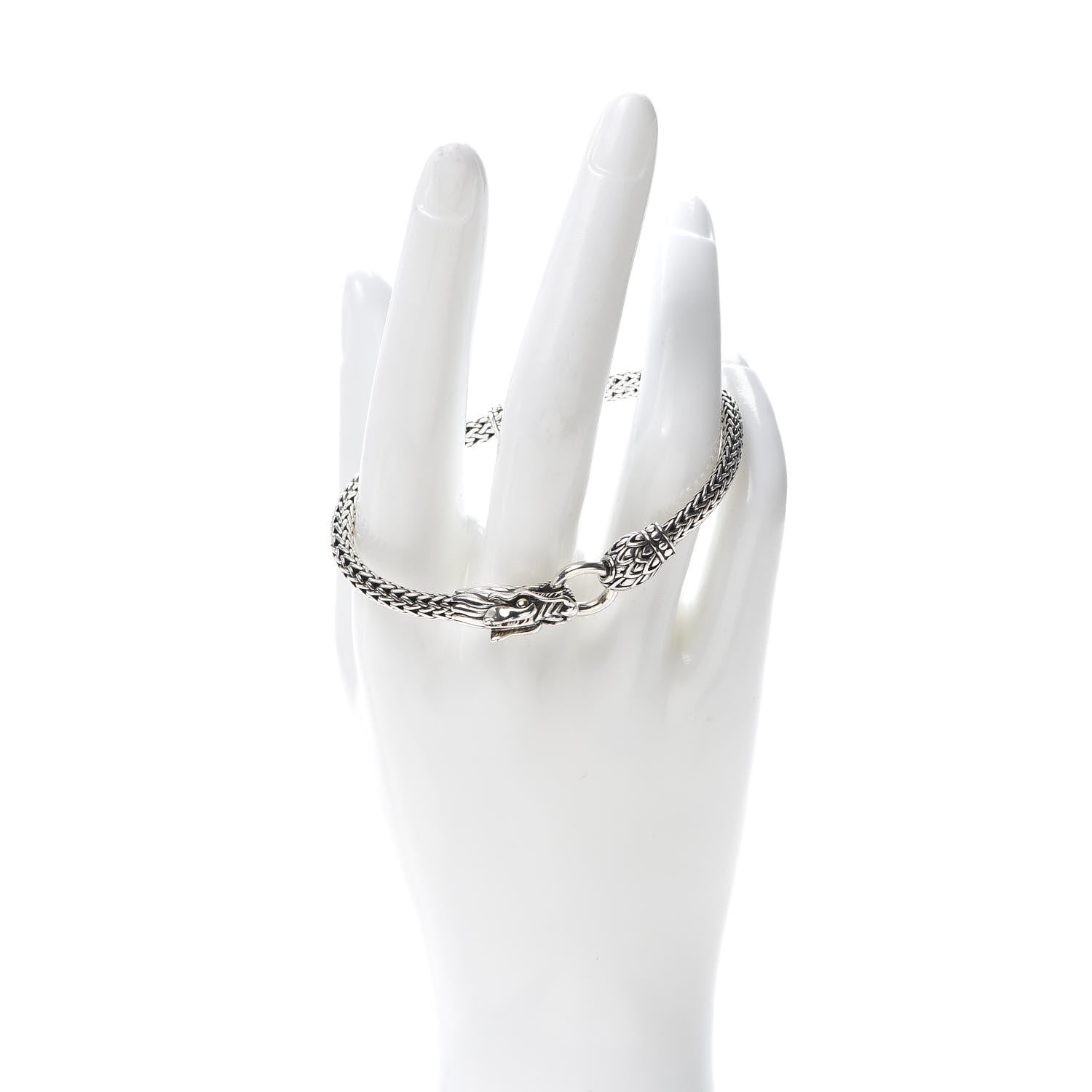 John Hardy Sterling Silver 18K Yellow Gold 5mm Naga Dragon Station Bracelet 2 of 6