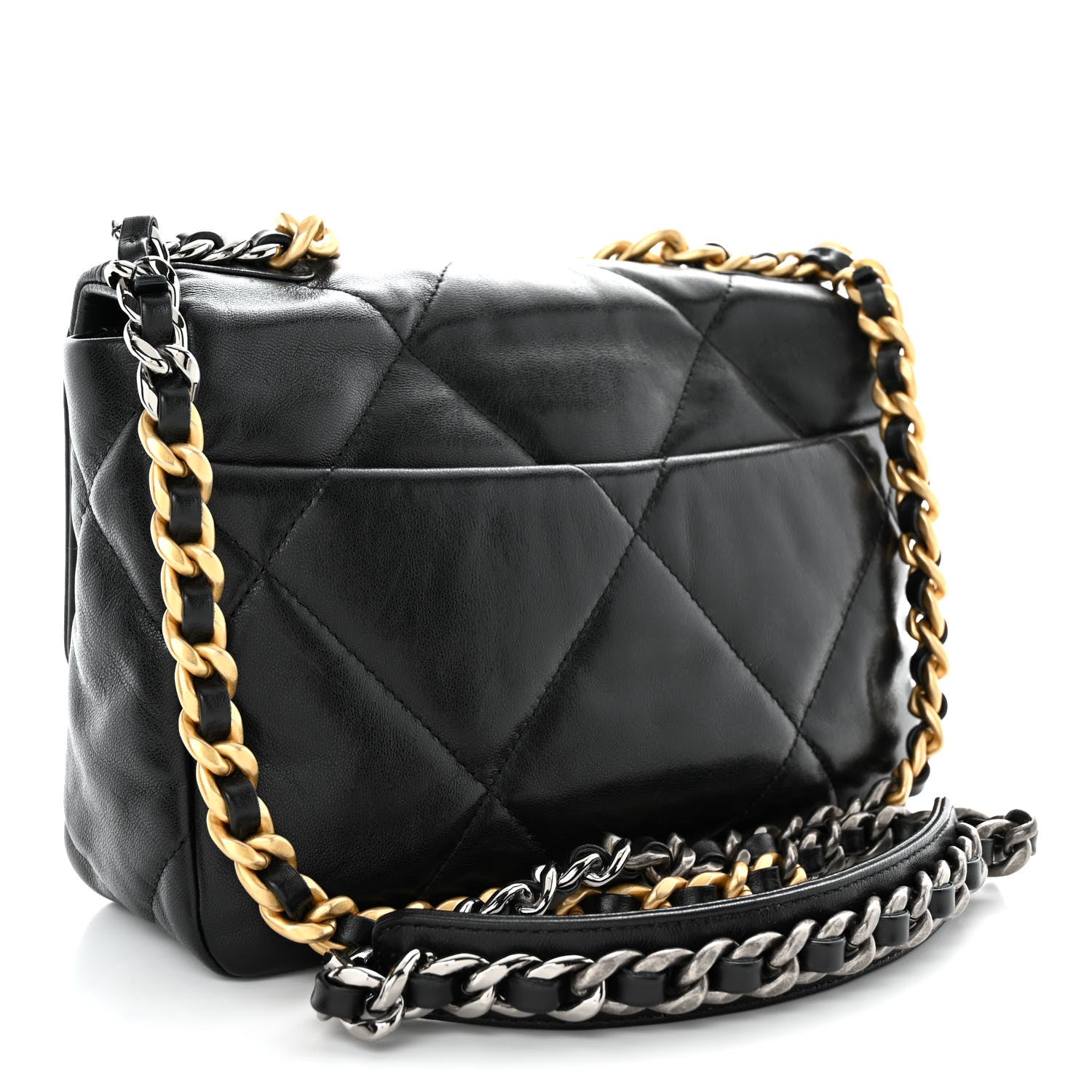 Chanel Goatskin Quilted Medium Chanel 19 Flap Black 3 of 12
