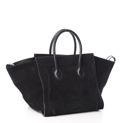 Celine Suede Medium Phantom Luggage Black 3 of 9