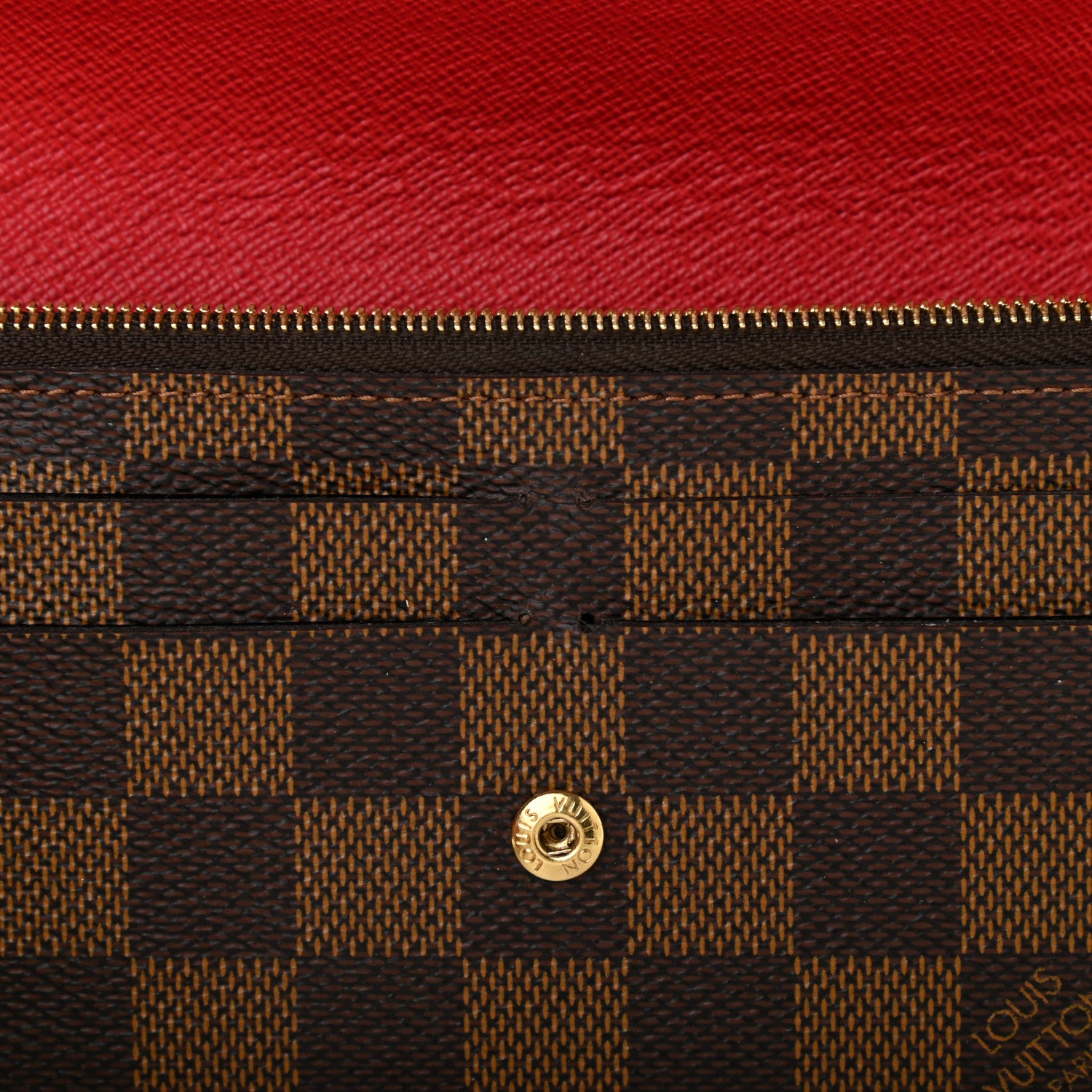 Louis Vuitton Damier Ebene Emilie Wallet Red 8 of 10