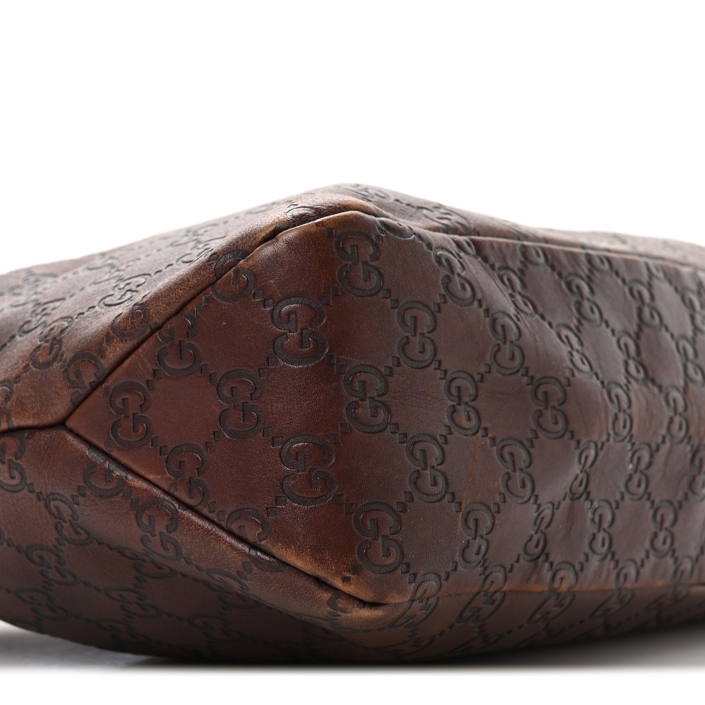 Guccissima Medium Horsebit Chain Hobo Dark Brown